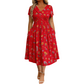 🔥 50% KORTING ✨ Bloemenjurk met V-Hals 👗Damesjurk met V-hals, bloemenprint en gedraaide taille