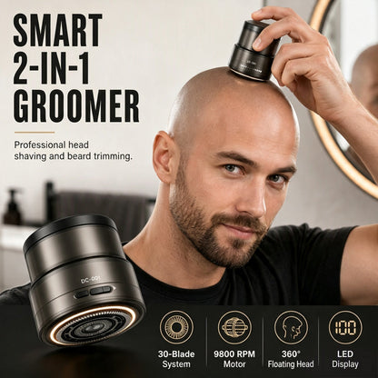 📢📢50% KORTING!! ⏰2-in-1 Slimme Elektrische Kaalhoofdshearer en Baardtrimmer met Digitaal Display