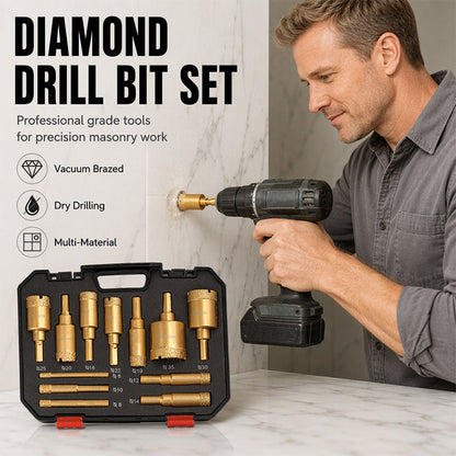 ❄️Zomerfresh 50% Korting!🔥12-delige Droge Diamant Tegelboorset 6–35 mm – Gatenzaag Set voor Keramiek, Porselein, Marmer en Tegels
