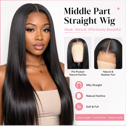✨ Pre-Plucked Straight Lace Wig