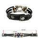 Glow-in-the-Dark-armband met 12 sterrenbeelden van leer voor mannen en vrouwen (6,9/8,1 inch）