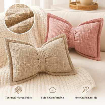 🦋 -50%! 🎀 Decoratief kussen van chenille in de vorm van een vlinderdas – inclusief hoes en vulling – voor op de bank, het bed en in de leeshoek 🛋️