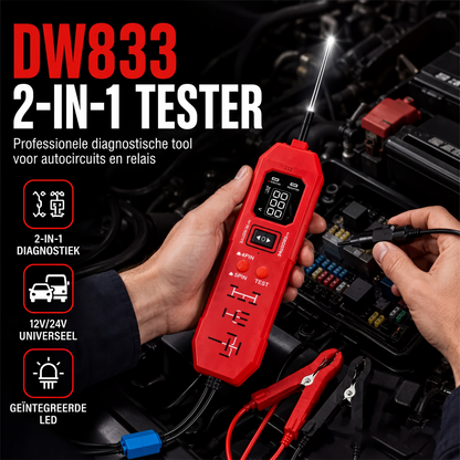 🎉 Uitverkoop 2026 — Meer dan 20.500 stuks verkocht!🔌 2-in-1 Tester voor autostroomcircuits en relais – met digitaal display ✨