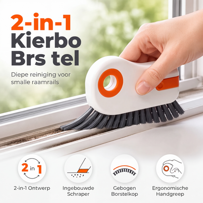 🎁 1+1 GRATIS! 2-in-1 Raamgroefreinigingsborstel met Geïntegreerde Schraper – Maak Elke Kier en Spleet Stralend Schoon ✨