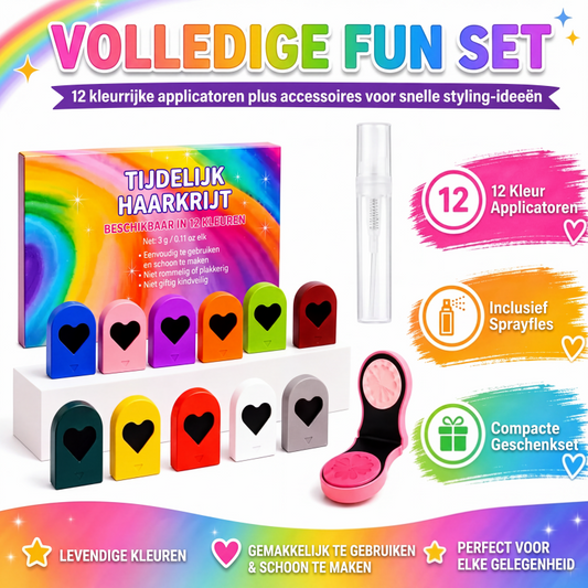 ✨ Tijdelijk Haarkrijt Set voor Meisjes - Nu met 50% Korting! 🎁