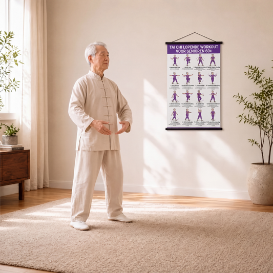 Tai Chi-workoutposter voor senioren