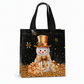 🎉 Zwarte kerstcadeautas van non-woven materiaal, feestelijke cadeauverpakkingszak 23x22x11cm