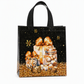 🎉 Zwarte kerstcadeautas van non-woven materiaal, feestelijke cadeauverpakkingszak 23x22x11cm