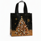 🎉 Zwarte kerstcadeautas van non-woven materiaal, feestelijke cadeauverpakkingszak 23x22x11cm