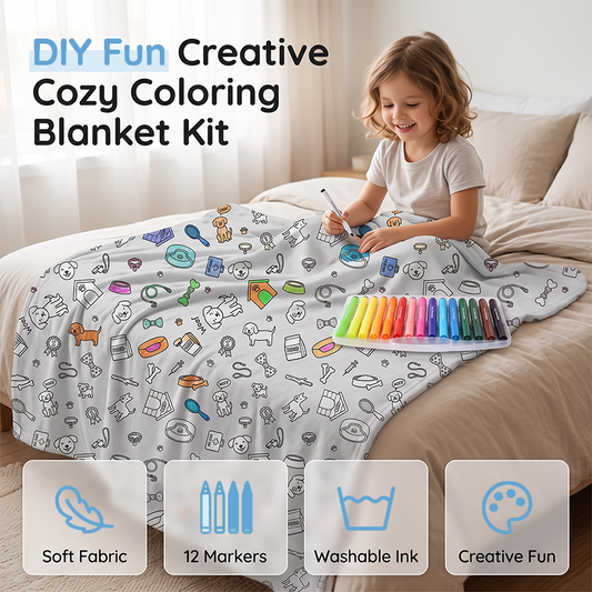 🧸Creatieve, gezellige kleur- en dekenpakket🎨