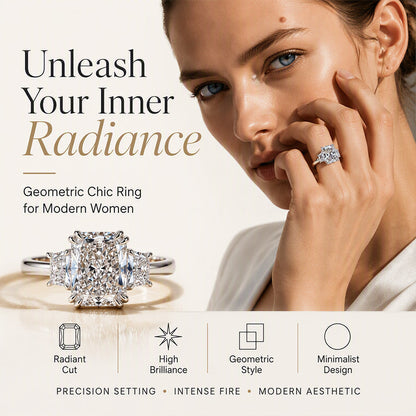 💍✨ Elegante ring met vierkant geslepen zirkoon – schitterende glans, tijdloze luxe ✨