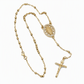 Retro hangerketting met kruisbeeld van de Maagd Maria in goudkleur, met kralen Y-ketting