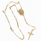 Retro hangerketting met kruisbeeld van de Maagd Maria in goudkleur, met kralen Y-ketting