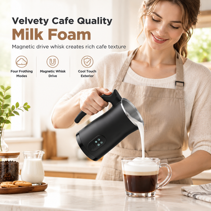 ☕ NU 50% KORTING! 🥛 Elektrische Melkopschuimer – Warm & Koud Schuim, Magnetische Klopper & Cafékwaliteit – 400W voor Lattes & Cappuccino's 🍶