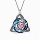 💎 Damesketting met Keltische knoop en geboortesteenhanger