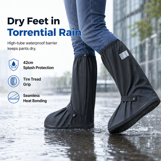 🌧️Waterdichte Siliconen Regenhoezen voor Hoge Schoenen | Bescherming tegen Regen, Water & Vuil | Herbruikbaar & Makkelijk Mee te Nemen