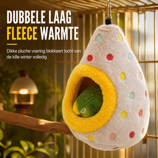 🥚 Hangend katoenen vogel-nest hangmat – dubbellaagse fleece warme schuilplaats voor kleine vogels ✨