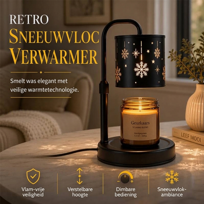 Retro sneeuwvlok kaarsenverwarmerlamp