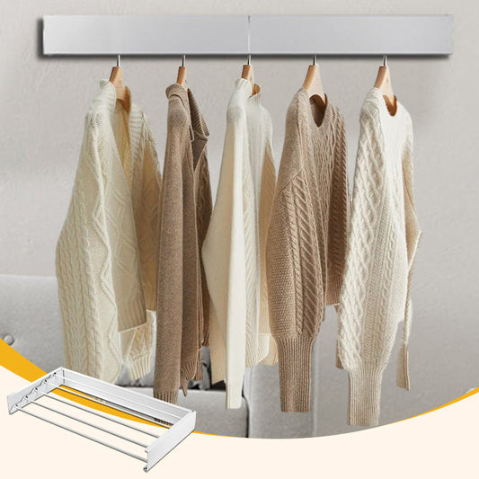 💥🧺 50% KORTING! Van kleine badkamer tot balkon: dit opvouwbare wandrek geeft je droogruimte zonder ruimteverlies. Tot 30 kg, 50/60/80 cm, 3/4/5 stangen!