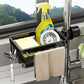 📢📢 50% KORTING🚰 Gootsteen Organizer Rek – Ophangbaar kraandroogrek met lekbak, RVS, demonteerbaar, spons-, zeep- en borstelhouder voor keuken en badkamer