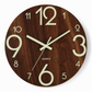 ⏳Tijdelijk 50% korting⏰12-inch stille houten wandklok – Lichtgevend & MDF houtnerf✨
