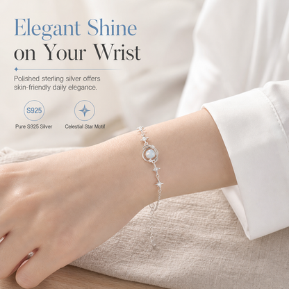 🪐✨925 zilveren ketting met planeet en ster — Elegante sieraden met hemelse motieven, een cadeau voor jou en je beste vriendin