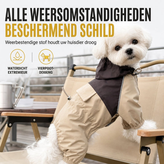 🐕 Waterafstotende hondenregenjas met volledige dekking