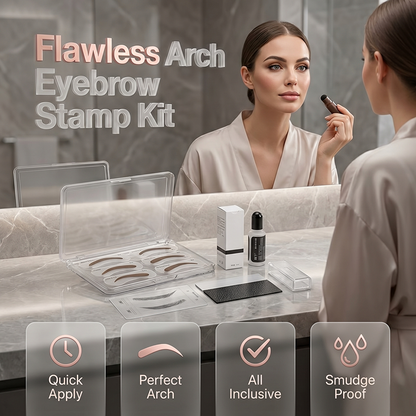 💄 TIJDELIJK 50% KORTING! ✨ Langhoudende Wenkbrauwstempel – Symmetrische Wenkbrauwen, Veegvast & Snel Aanbrengen 🤎