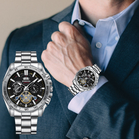 ⌚Waterbestendig lichtgevend herenhorloge van roestvrij staal