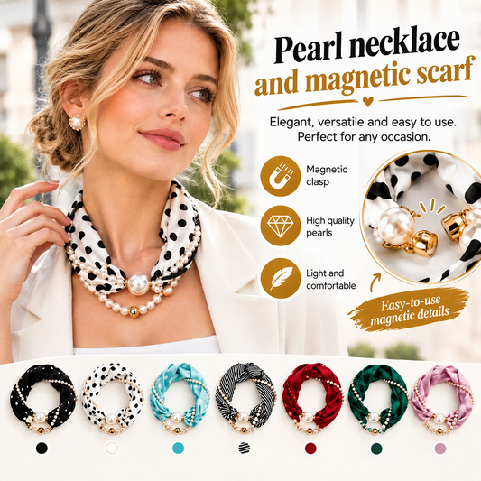 ⏳🔥 TIJDELIJK 50% KORTING! ⏰ Elegante Parel Sjaal-Ketting met Magnetische Sluiting ✨
