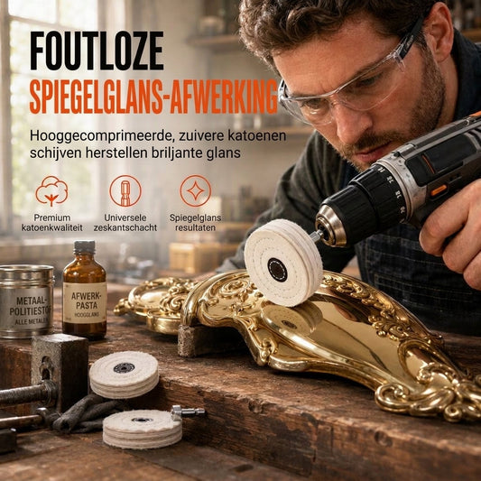 📢📢50% KORTING!! ⏰ Witte katoenen flannel poetswiel voor spiegelende glans van sieraden