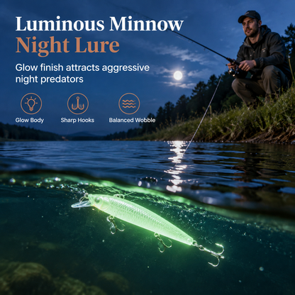 ⏳ Tijdelijke aanbieding⏳🌙 Luminous Minnow hardaas – 7 cm, perfect voor het nachtvissen ✨