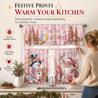 ✨ Set kerstgordijnen voor in de keuken