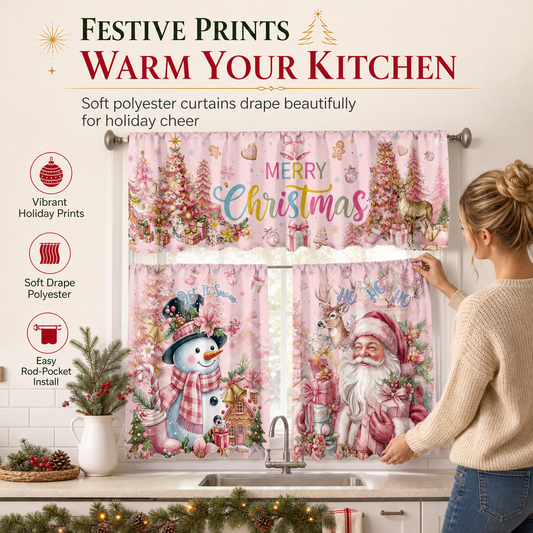 ✨ Set kerstgordijnen voor in de keuken