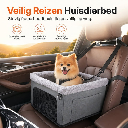 🐶 BEPERKTE TIJD: 50% KORTING! 🚗 Heavy-Duty hondenautostoel – stevig metalen frame, waterdichte oxfordstof en bescherming van de autostoel 🛡️