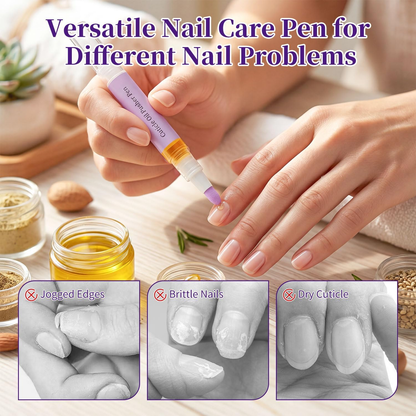 💜KOOP 1, KRIJG 1 GRATIS!!💜 2-in-1 nagelriemolie-duwer met keramische punt, nagelriemverwijderaar en nagelverzorgingspen voor droge, beschadigde nagels, velletjes rond de nagels, hydraterende nagellak en een stralende teint.
