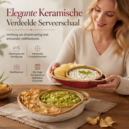 Retro Keramische Gevierendeelde Braadpan met Enkele Handgreep