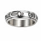 ✨Zilveren titanium stalen spinnerring met de gravure ‘God Is Within Her She Will Not Fall’