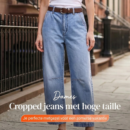 🌟 Damesjeansshort met hoge taille en wijde pijpen – Verlengt de benen & vintage wassing – Casual cropped broek – perfect voor de zomer, het strand of een vrije dag 👒