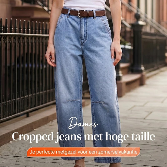 🌟 Damesjeansshort met hoge taille en wijde pijpen – Verlengt de benen & vintage wassing – Casual cropped broek – perfect voor de zomer, het strand of een vrije dag 👒