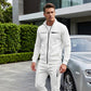 Casual Herenset met Bedrukte Jas met Rits en Broek
